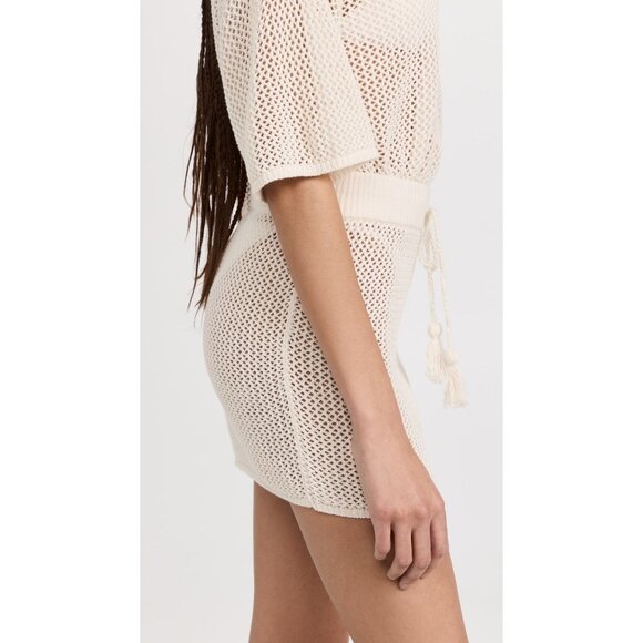 LSPACE Coast Is Clear Mini Skirt in Cream Medium New Womens Coverup - Picture 10 of 16